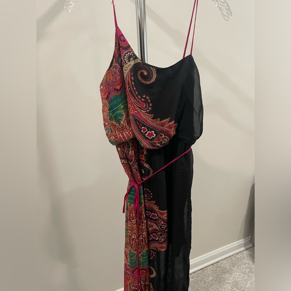 Black and Pink Paisley Dress